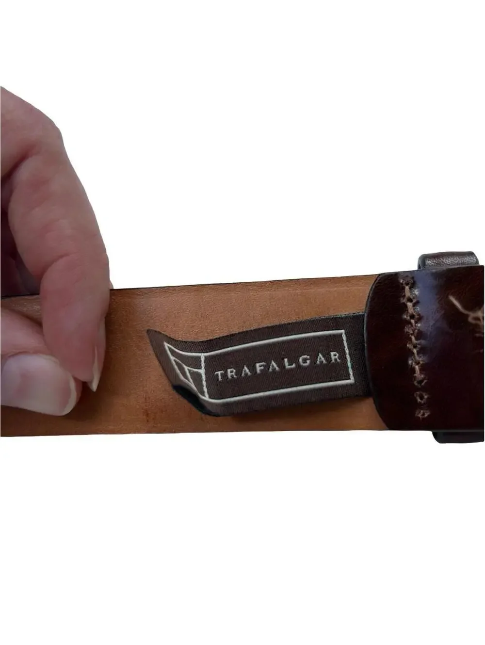 Trafalgar Brown Leather Dress Belt Size 42 Hand Polished Casual Leather USA Made